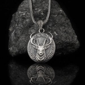 The Celtic Stag Necklace is a product of high class craftsmanship and intricate designing. It's solid structure makes it a perfect piece to use as an everyday jewelry to elevate your style.