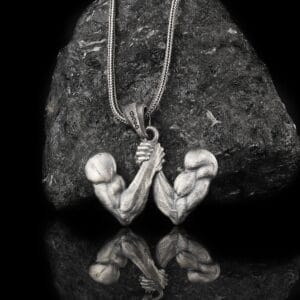 The Bodybuilder Necklace is a product of high class craftsmanship and intricate designing. It's solid structure makes it a perfect piece to use as an everyday jewelry to elevate your style.