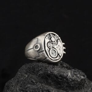 The Steampunk Ring is a product of high class craftsmanship and intricate designing. It's solid structure makes it a perfect piece to use as an everyday jewelry to elevate your style. This exceptional ring is made to last and worthy of passing onto next generations.