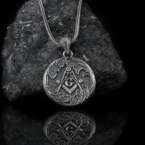 masonic necklace is a high quality sterling silver jewelry piece that made for masons. The compass and square at the center of the pendant is represents wise and calculated way of masons.