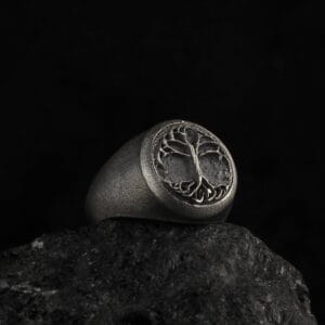 The Tree of Life Signet Ring is a product of high class craftsmanship and intricate designing. It's solid structure makes it a perfect piece to use as an everyday jewelry to elevate your style.