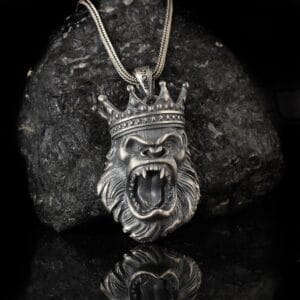 sterling silver gorilla necklace