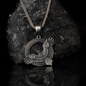 The Celtic Raven Pendant is a product of high class craftsmanship and intricate designing. It's solid structure makes it a perfect piece to use as an everyday jewelry to elevate your style.