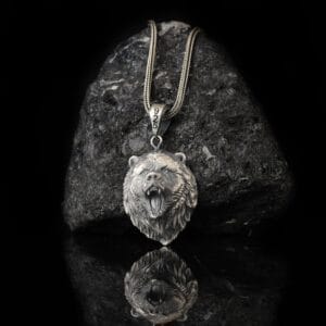 The Angry Bear Necklace is a product of high class craftsmanship and intricate designing. It's solid structure makes it a perfect piece to use as an everyday jewelry to elevate your style.