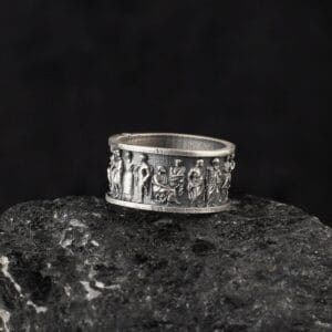 The Ancient Rome Ring is a product of high class craftsmanship and intricate designing. It's solid structure makes it a perfect piece to use as an everyday jewelry to elevate your style.