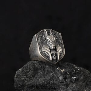 The Anubis Ring Sterling Silver is a product of high class craftsmanship and intricate designing. It's solid structure makes it a perfect piece to use as an everyday jewelry to elevate your style.