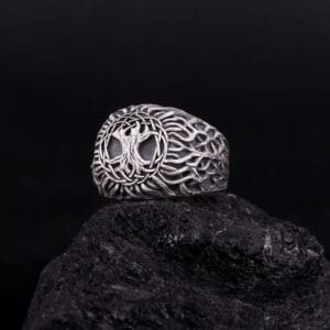 The Tree Of Life Ring is a product of high class craftsmanship and intricate designing. It's solid structure makes it a perfect piece to use as an everyday jewelry to elevate your style.