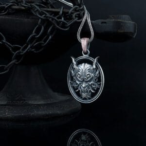 Oni Pendant Sterling Silver Necklace
