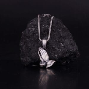the praying hands pendant is a sterling silver jewelry piece. It represents the religious and spiritual side of the human nature and praying for salvation.