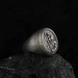 The St Christopher Ring is a product of high class craftsmanship and intricate designing. It's solid structure makes it a perfect piece to use as an everyday jewelry to elevate your style.